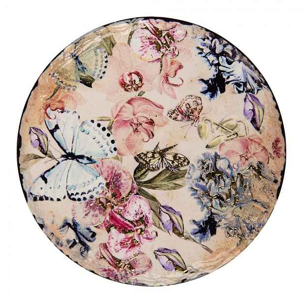 Keramicko-korková podložka pod nádobí s květy Pastel Coaster - Ø 16*1 cm Clayre & Eef
