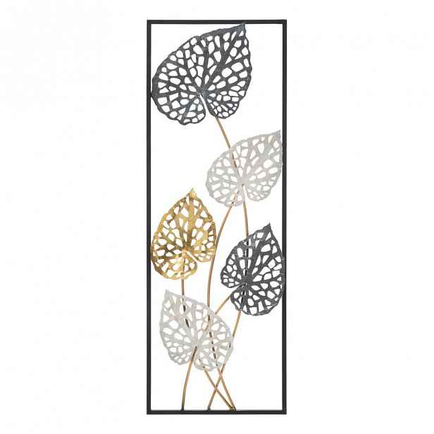 Kovová závěsná dekorace se vzorem listů Mauro Ferretti Ory -B-, 31 x 90 cm