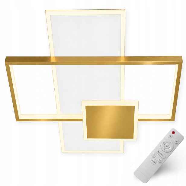 Stropní Svítidlo Zlatá Stropní Svítidlo Led Lustr 3 Barvy S Dálkovým Ovládáním Do Obývacího Pokoje 55 CM