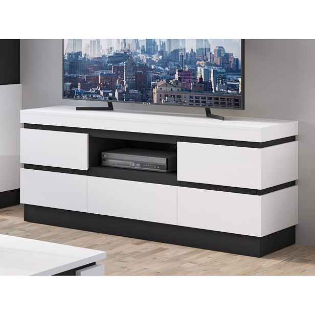 TV skříňka Campania 161 cm, bílá/antracit