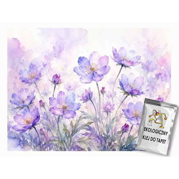 Vliesová fototapeta Akvarel Příroda Zahrada Fialové květy 208x146 130g
