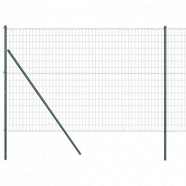 vidaXL Euro plotové kotvení 10 x 1,6 m Ocel potažená PVC Zelená