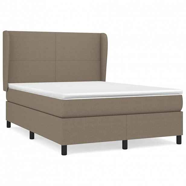 vidaXL Box spring postel s matrací taupe 140x190 cm textil
