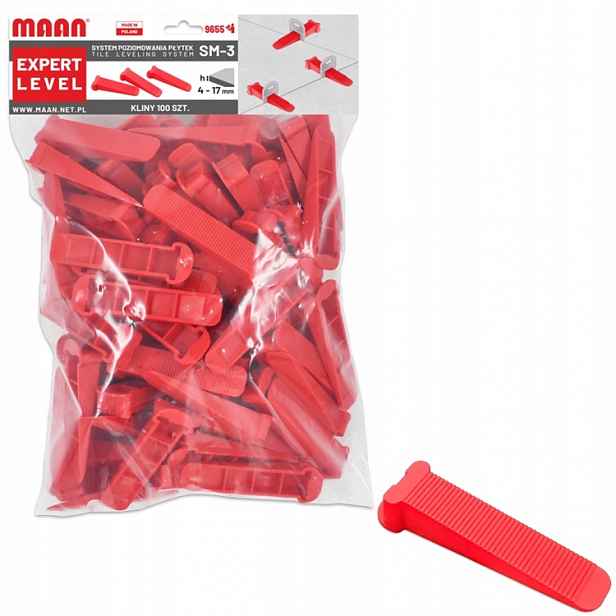 Montážní klínky pro pokládku vyrovnání dlaždic glazury 4-17 mm 200 ks