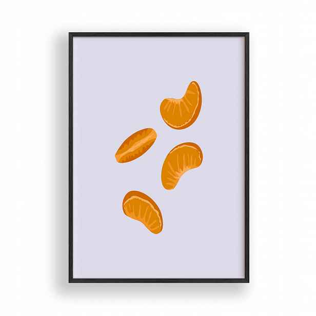 Obraz Mandarinky Částice Mandarinky Plakát Rámeček Dřevěný Černý 30x42 cm