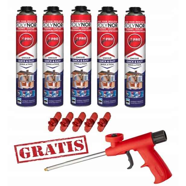 Sprchová Izolace Polynor Startovací Sada 5x Pěna 750 ml Pistole