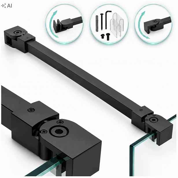 Stabilizátor Horního Držáku Do Sprchového Koutu A Stěny 90 CM Černý Mat