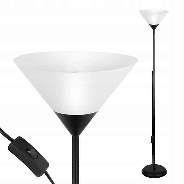 Stojací Led podlahová lampa do obývacího pokoje Moderní černá pro čtení E27