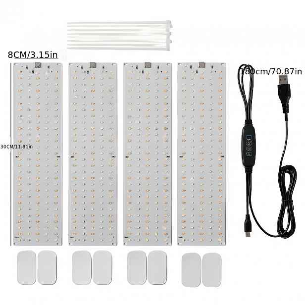 TEMU LED pěstební světlo s plným spektrem, stmíváním a pohybem - Nastavitelné na zeď/zavěšení, vhodné pro pokojové rostliny, akvária, hydroponické