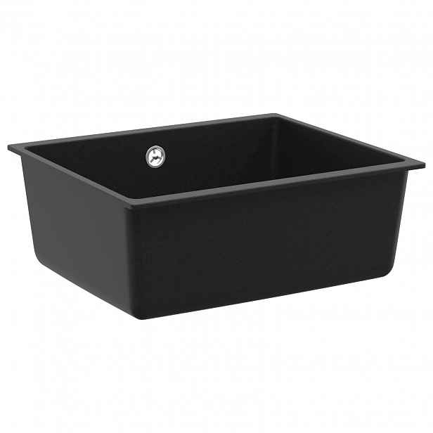 vidaXL Dřez 80% Křemenné a 20% Pryskyřice 530 x 460 mm Černá