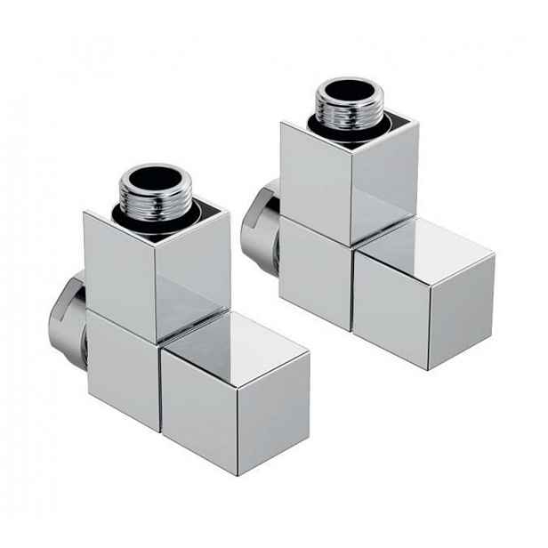Zehnder - Rohový ventil SET W a šroubení pro zpátečku 1/2, se čtvercovou rukojetí, chrom 839198
