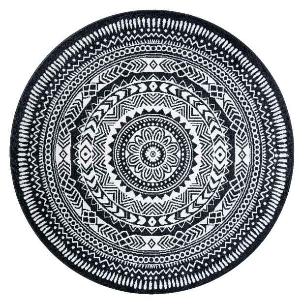 Dywany Łuszczów Kusový koberec Napkin black kruh 100x100 (průměr) kruh