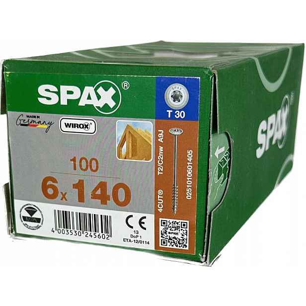 Šrouby pro dřevěné konstrukce 6x140 Spax A`100