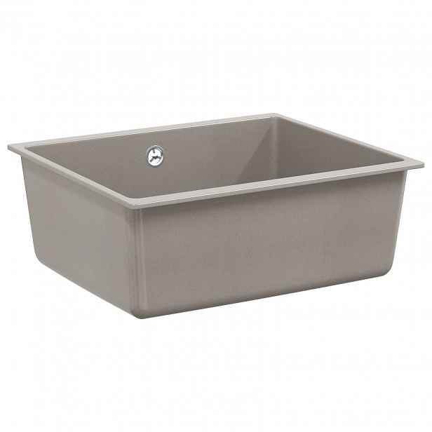 vidaXL Dřez 80% Křemenné a 20% Pryskyřice 530 x 460 mm Šedá