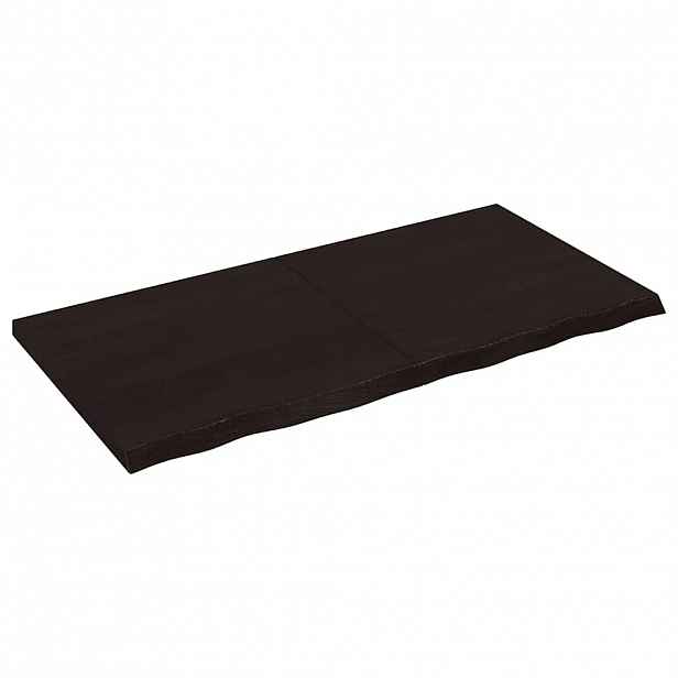 vidaXL Nástěnná police tmavě hnědá 120x60x(2-4)cm ošetřený masivní dub