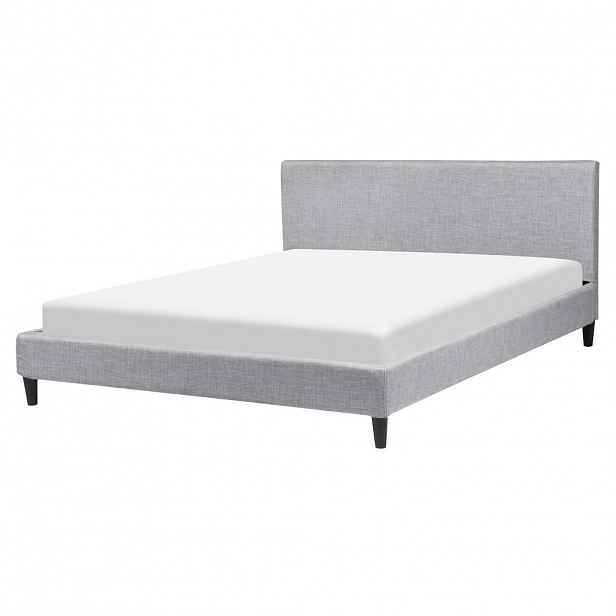 Beliani ČALOUNĚNÁ POSTEL 160/200 cm Světle šedá Fitou
