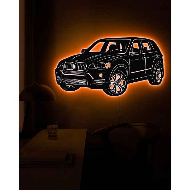 Dřevěný 3D obraz Bmw X5 e70 2007 Noční Lampa Led dálkové ovládání Dárek