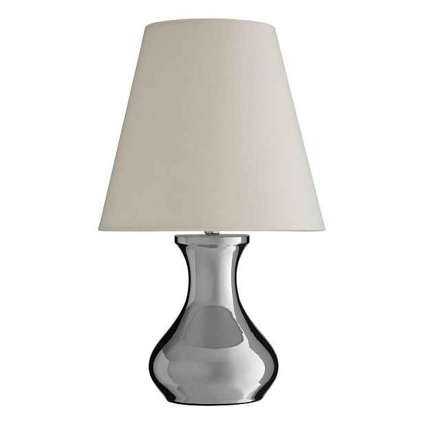 Krémová/ve stříbrné barvě kovová stolní lampa s textilním stínidlem (výška 36 cm) Nell – Premier Housewares