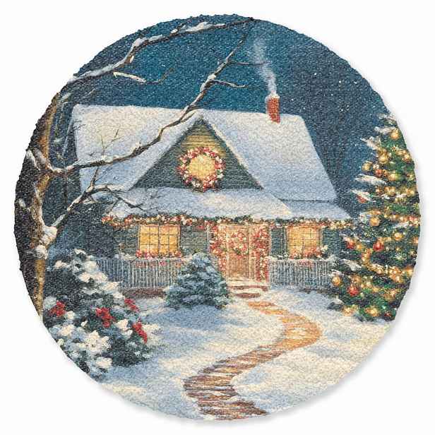MuchoWow ROHOŽKA Vánoce - Vánoční stromek - Zima - Domov - Sníh 90x90 cm