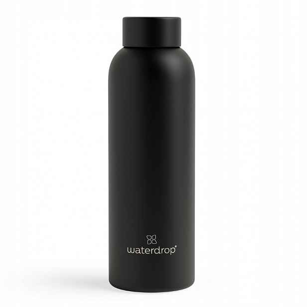 Termos Waterdrop ocelová, 600 ml, studený a horký, černý mat