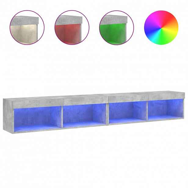 vidaXL TV skříňky s LED osvětlením 2 ks betonově šedé 100 x 30 x 30 cm