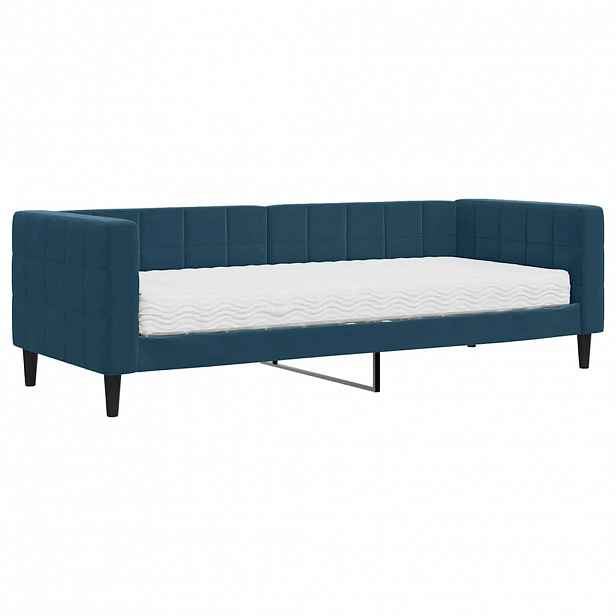 vidaXL Válenda s matrací modrá 80 x 200 cm samet