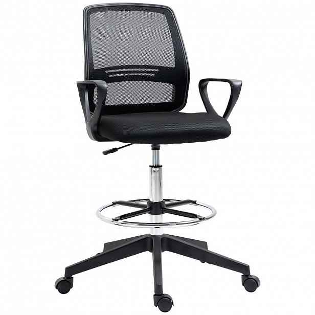 Vinsetto PRACOVNÍ ŽIDLE Ergonomická otočná židle Kancelářská židle s nastavitelnou výškou a opěrkou nohou