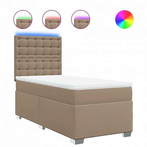 vidaXL Box spring postel s matrací cappuccino 80 x 200 cm umělá kůže