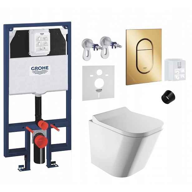 7v1 Podomítkový Wc set s podstavcem Grohe Slim Wc mísa Rim Omnires tlačítko