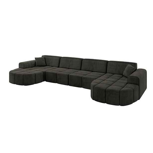 ALTDECOR SEDACÍ SOUPRAVA ve tvaru U LIVO-U2 400x173x79,5 Černá Velur