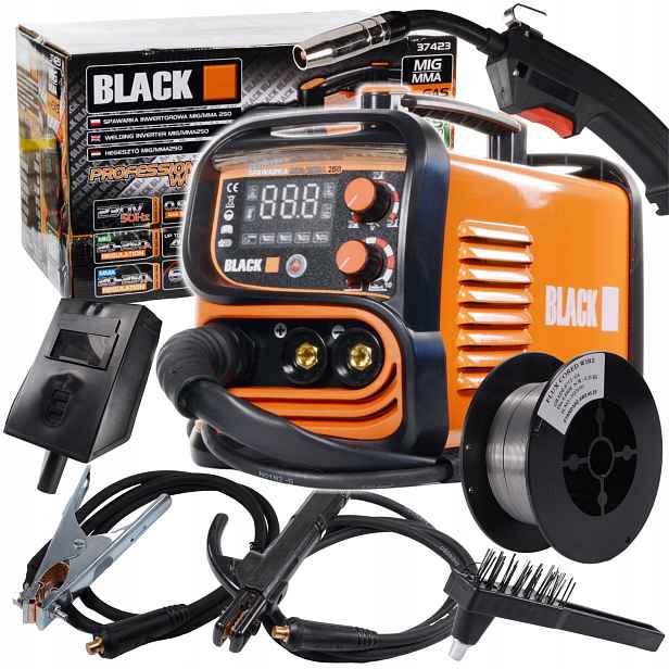 Invertorová Svářečka Migomat Flux Mig Mag Mma Gaz 250A Euro LCD Igbt Bl.