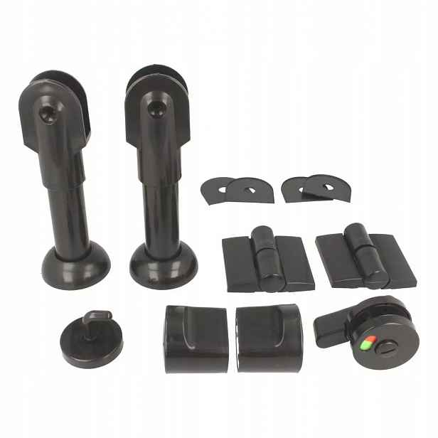 Kování pro sanitární Wc kabiny Hakner 16-18 mm černý levý komplet