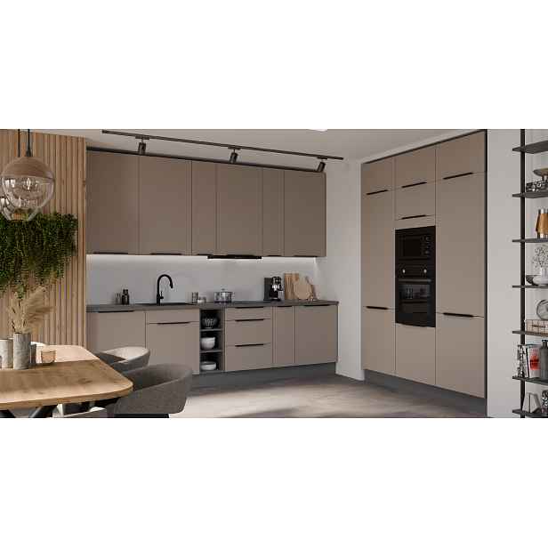 Kuchyňská linka 300x180 cm Aria ANT - Antracit + TA Sandgrau AFM