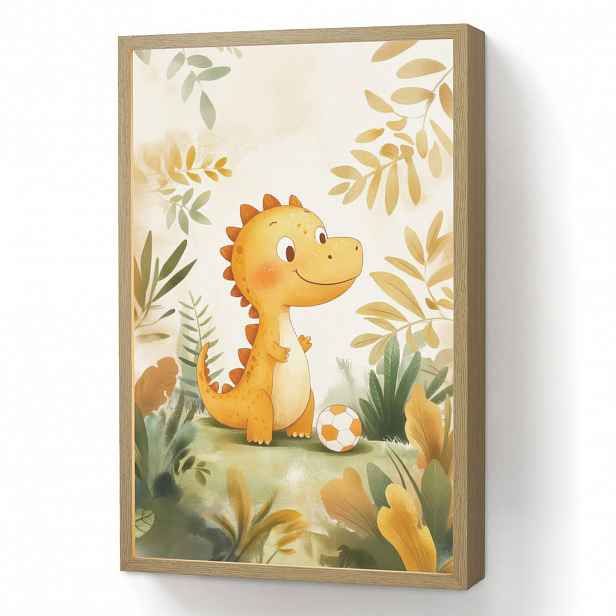 OnlyWow NÁSTĚNNÁ LAMPA S AKUMULÁTOREM Dino - Fotbal - Orange 40x60 cm