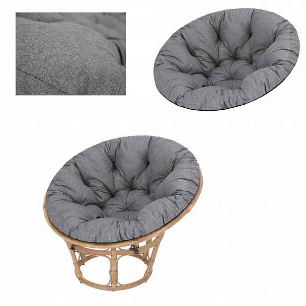 Polštář na zahradní křeslo Papasan kokon 114 cm, kulatá poduška, hnízdo