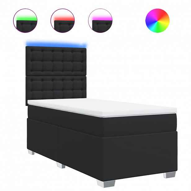vidaXL Box spring postel s matrací černá 90x190 cm umělá kůže