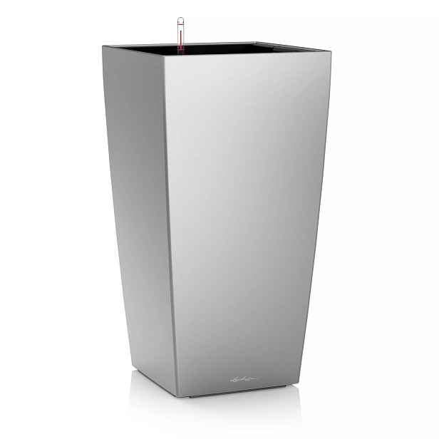 Květináč Lechuza Cubico Premium 30 samozavlažovací Silver Metallic