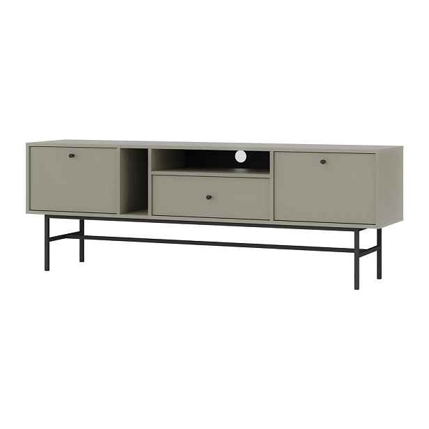 MASSENO TV STOLEK TORINO, 180x40,8x62,5 cm s 1 zásuvkou a 2 dvířky, světle zelený