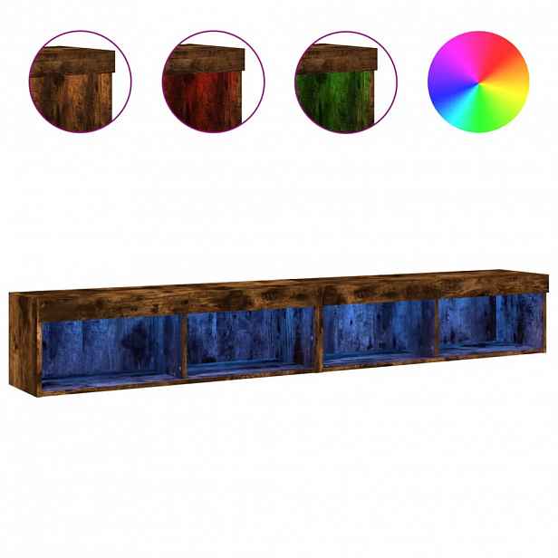 vidaXL TV skříňky s LED osvětlením 2 ks kouřový dub 100 x 30 x 30 cm