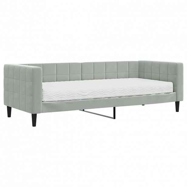 vidaXL Válenda s matrací světle šedá 80 x 200 cm samet