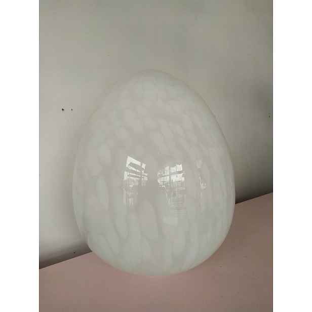Zahradní stínidlo velké vajíčko bílé mazy stojací lampa otvor Fi -120 H-45 Střed-35