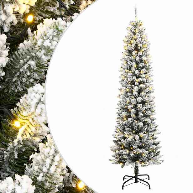 vidaXL Umělý vánoční stromek se 150 LED a sněhem 120 cm