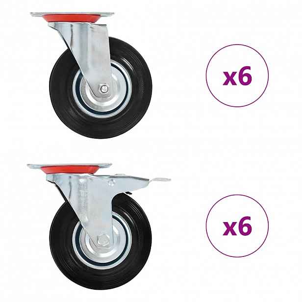 vidaXL 12 ks otočná kolečka 125 mm