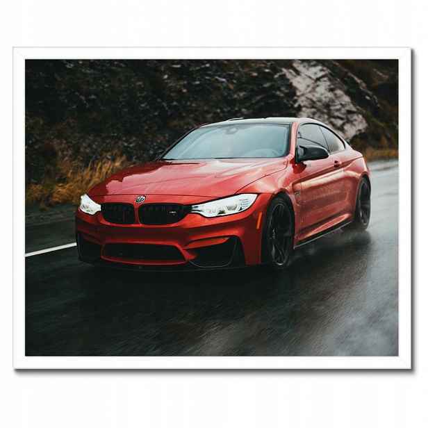 Plakáty v rámu 50x40 Červené Bmw Auto