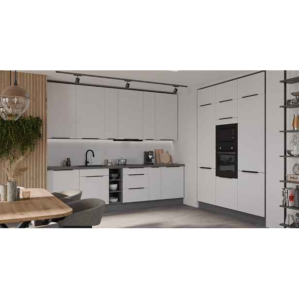 Kuchyňská linka 300x180 cm Aria ANT - Antracit + WH Crystal white AFM