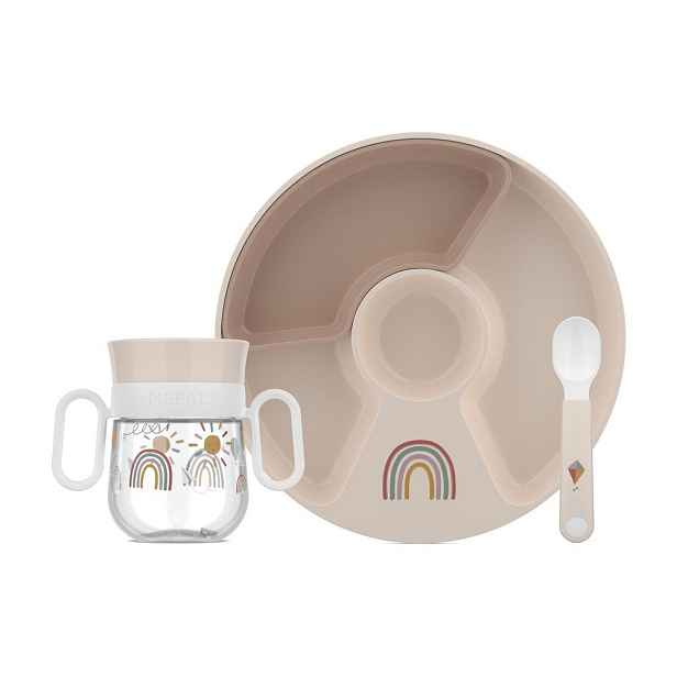 Plastová dětská jídelní sada 3 ks Sunshine & Rainbow – Mepal