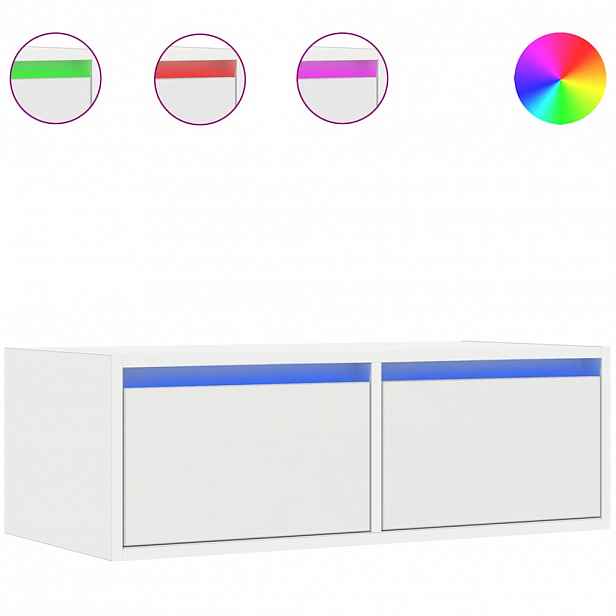 vidaXL TV skříňka s LED osvětlením bílá 75x35,5x25 cm