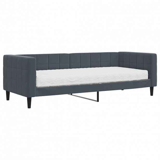 vidaXL Válenda s matrací tmavě šedá 80 x 200 cm samet
