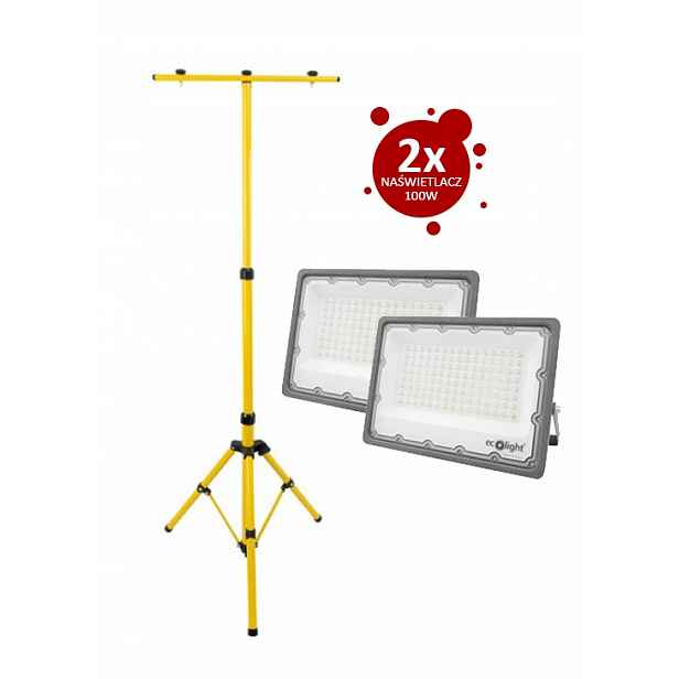 Dvojitý stativ pro Led zářiče 2 zářiče 100W 4000K IP65
