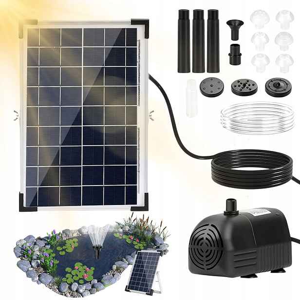 Fontána 150 L/h Vodní Čerpadlo Solární Panel Do Jezírka